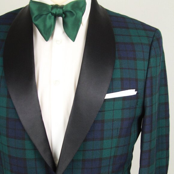 40R Jos A Bank Jos A Bank Slim Fit Plaid Dinner Jacket Blazer E04486 - Picture 1 of 6